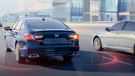 One of the safety features, lane keeping assist, in the 2021 Honda Accord available at Royal Honda