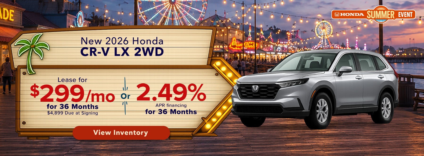 Lease a new 2026 Honda CR-V LX 2WD for $299/mo in Metairie, 