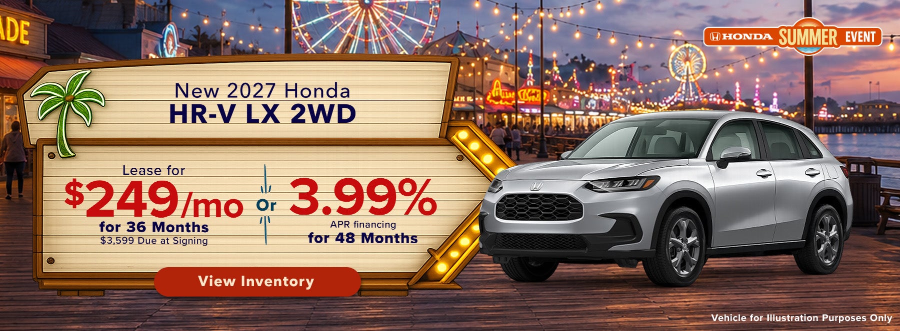 Lease a new 2027 Honda HR-V LX 2WD for $249/mo in Metairie, 