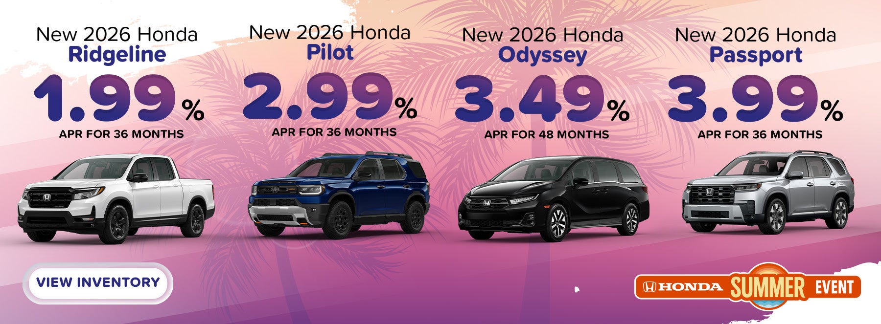 Select New 2026 Honda Models