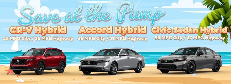 Save at the pump with Hybrid Honda models