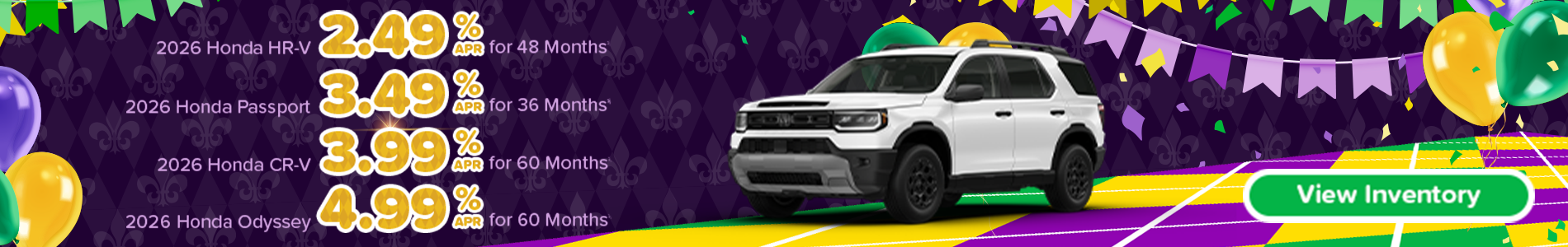 APR offers on new Honda models in Metairie, LA