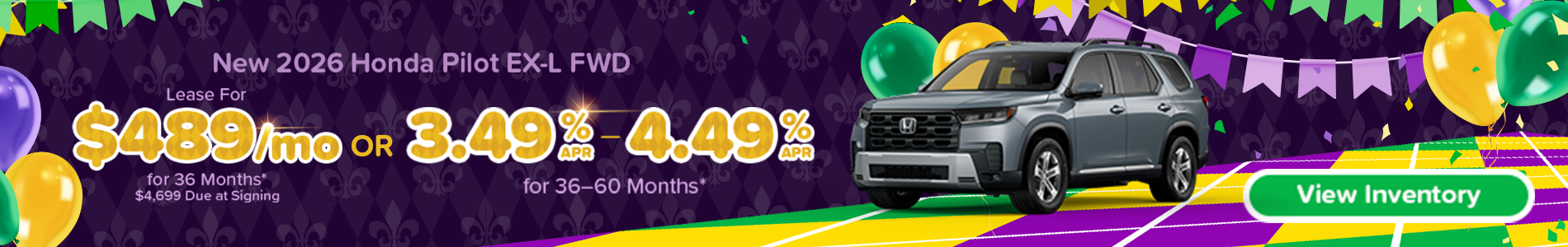 Lease a new 2025 Honda Pilot EX-L for $399/mo in Metairie, LA