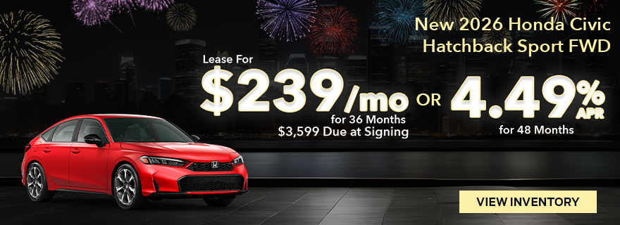 Lease a new 2026 Honda Civic Hatchback for $239/mo
