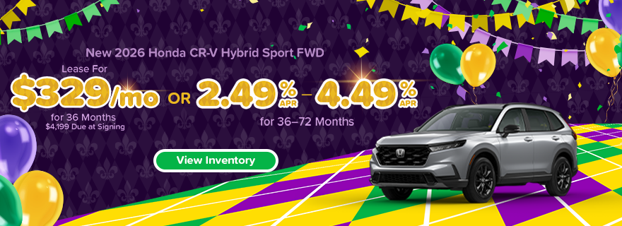 Lease a new 2026 Honda CR-V Hybrid for $329/mo 