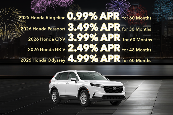 Select 2025 and 2026 Honda Models