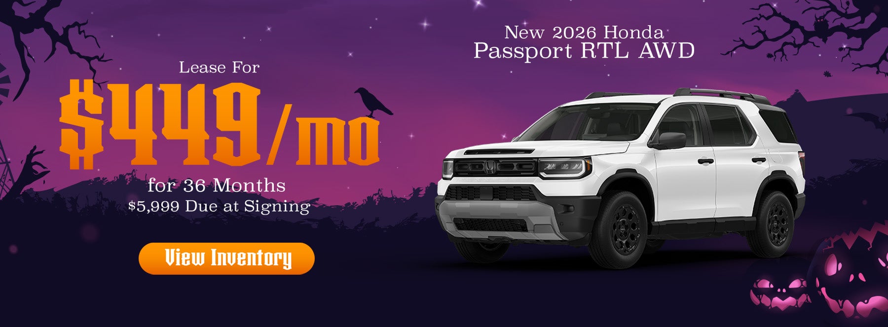 2026 Honda Passport RTL AWD Lease for $449/Month for 36 Mont