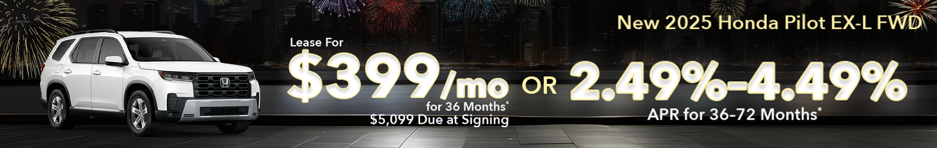 Lease a new 2025 Honda Pilot EX-L for $399/mo in Metairie, LA