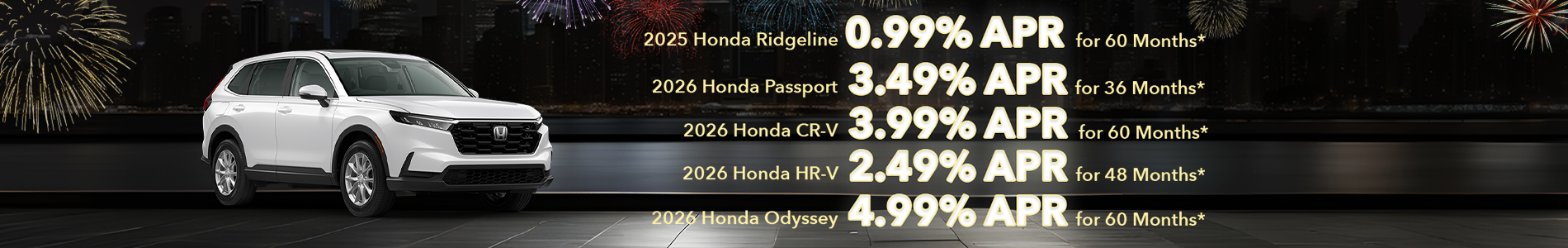 APR offers on new Honda models in Metairie, LA